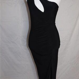 Fashion Nova Black One-Shoulder Dress